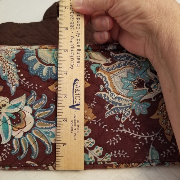 Belvah Purse Brown,blue Bow 16 X 12 See Photo 1 Spot Discoloration - Picture 3 of 8